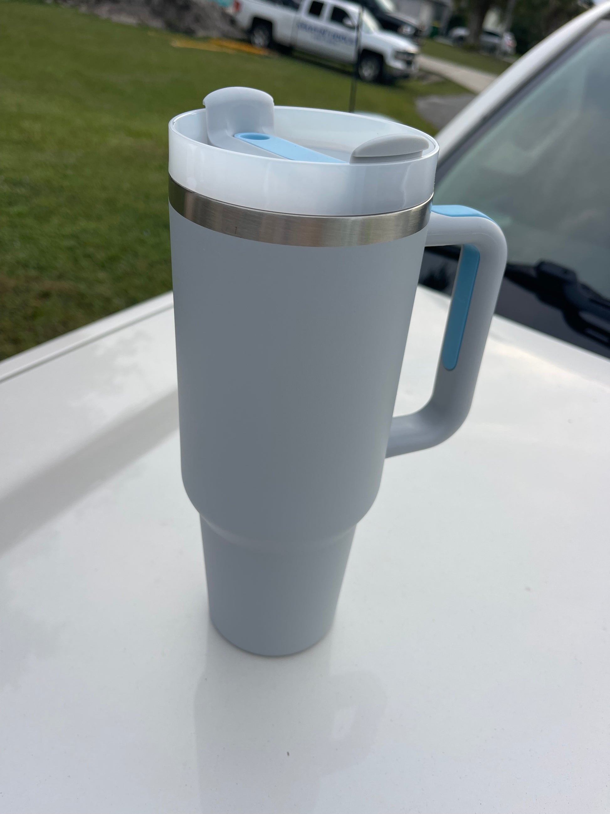 40 oz 1.0 Powder Coated w/ Handle Tumbler – Stainless Steel Heaven LLC